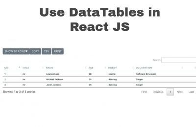 How to Use Data Tables in React JS