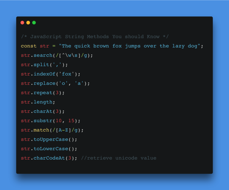 javascript string methods